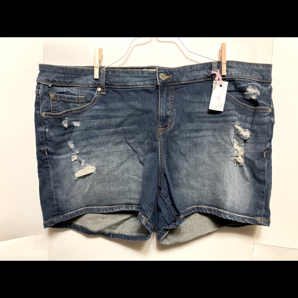 Torrid Blue Jean Shorts with distressed rips